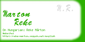 marton reke business card