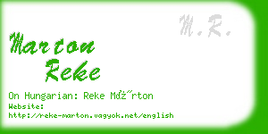 marton reke business card